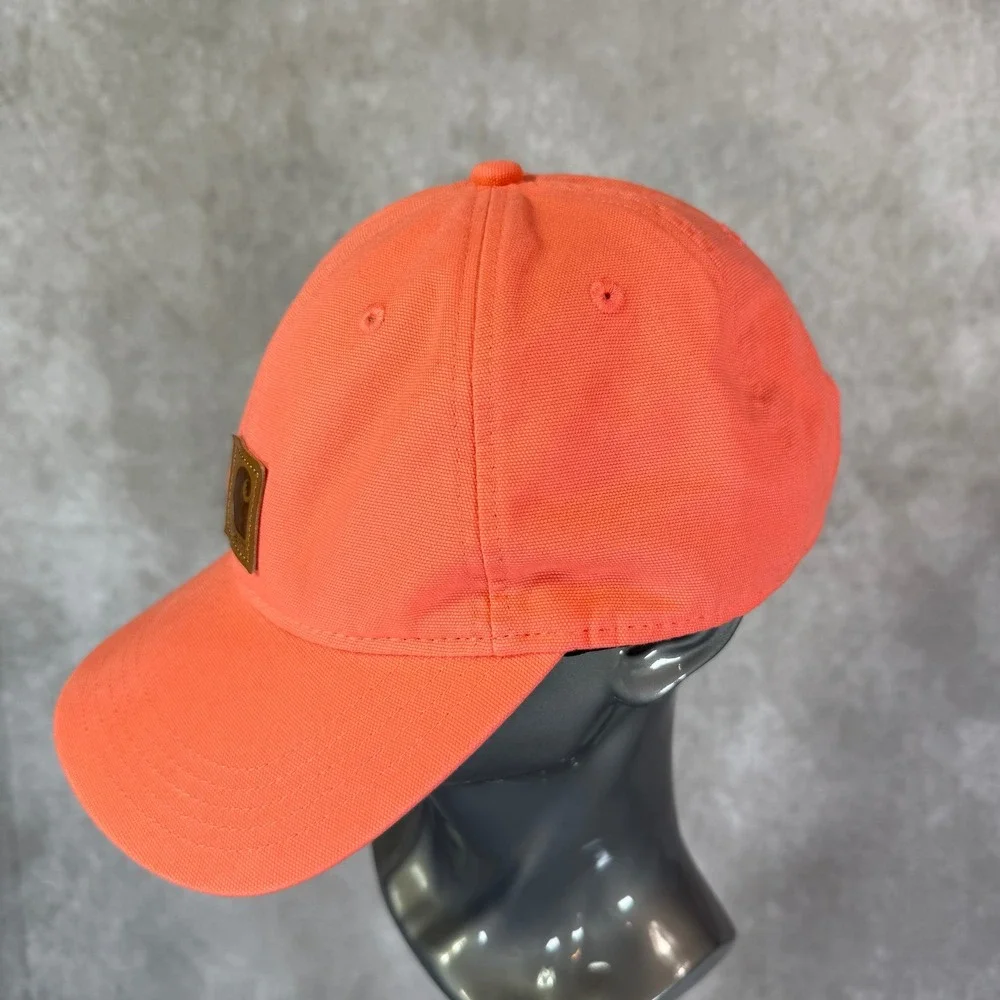 Carhartt Canvas Cap Unisex OSFM Neon Orange Solid Adjustable Workwear Hat